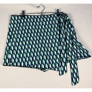 Diane von Furstenberg Retro DVF for Target Side Wrap Arrow Green Mini Skort XL